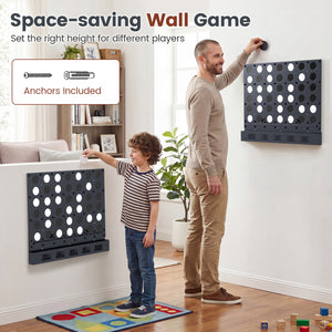 Wall-mounted Metal Connect-4 Game with Acrylic Discs-Black view 9
