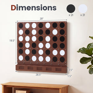 Wall-mounted Metal Connect-4 Game with Acrylic Discs-Walnut view 5