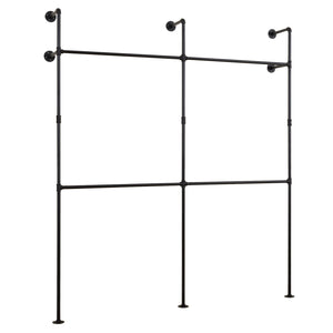 Wall Mounted Pipe Clothing Rack with 4 Hanging Rods-Black view 4