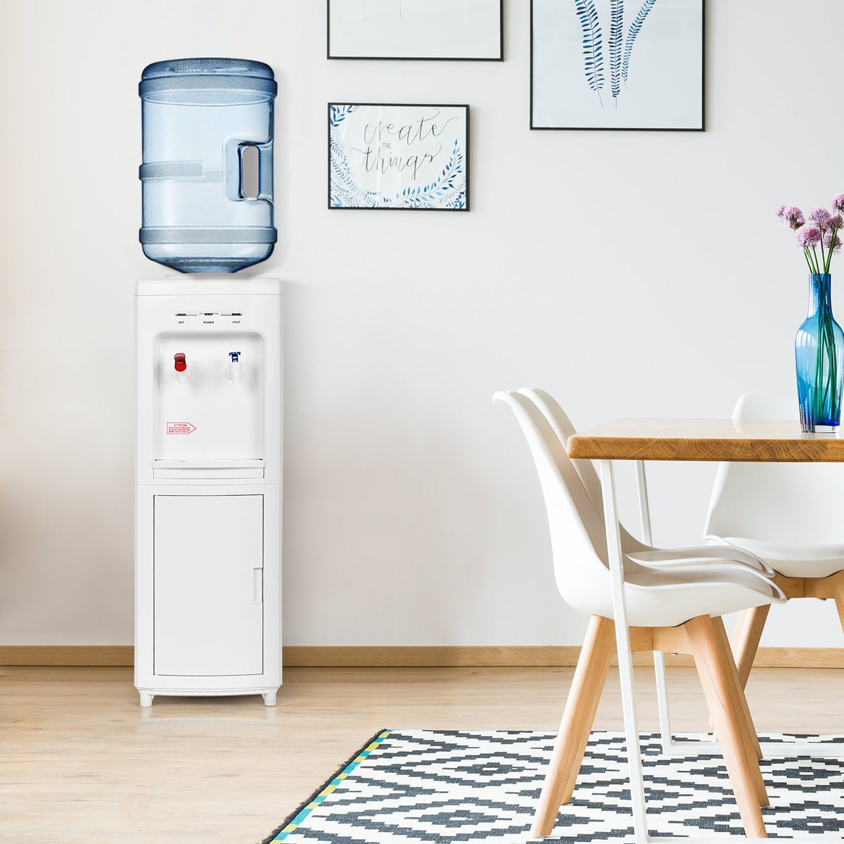 5 Gallons Hot and Cold Water Cooler Dispenser with Child Safety Lock view 2