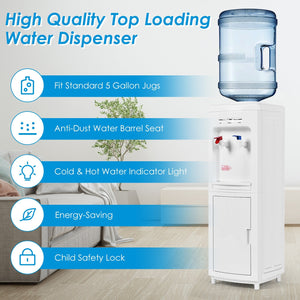 5 Gallons Hot and Cold Water Cooler Dispenser with Child Safety Lock view 3
