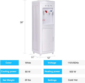 5 Gallons Hot and Cold Water Cooler Dispenser with Child Safety Lock view 4