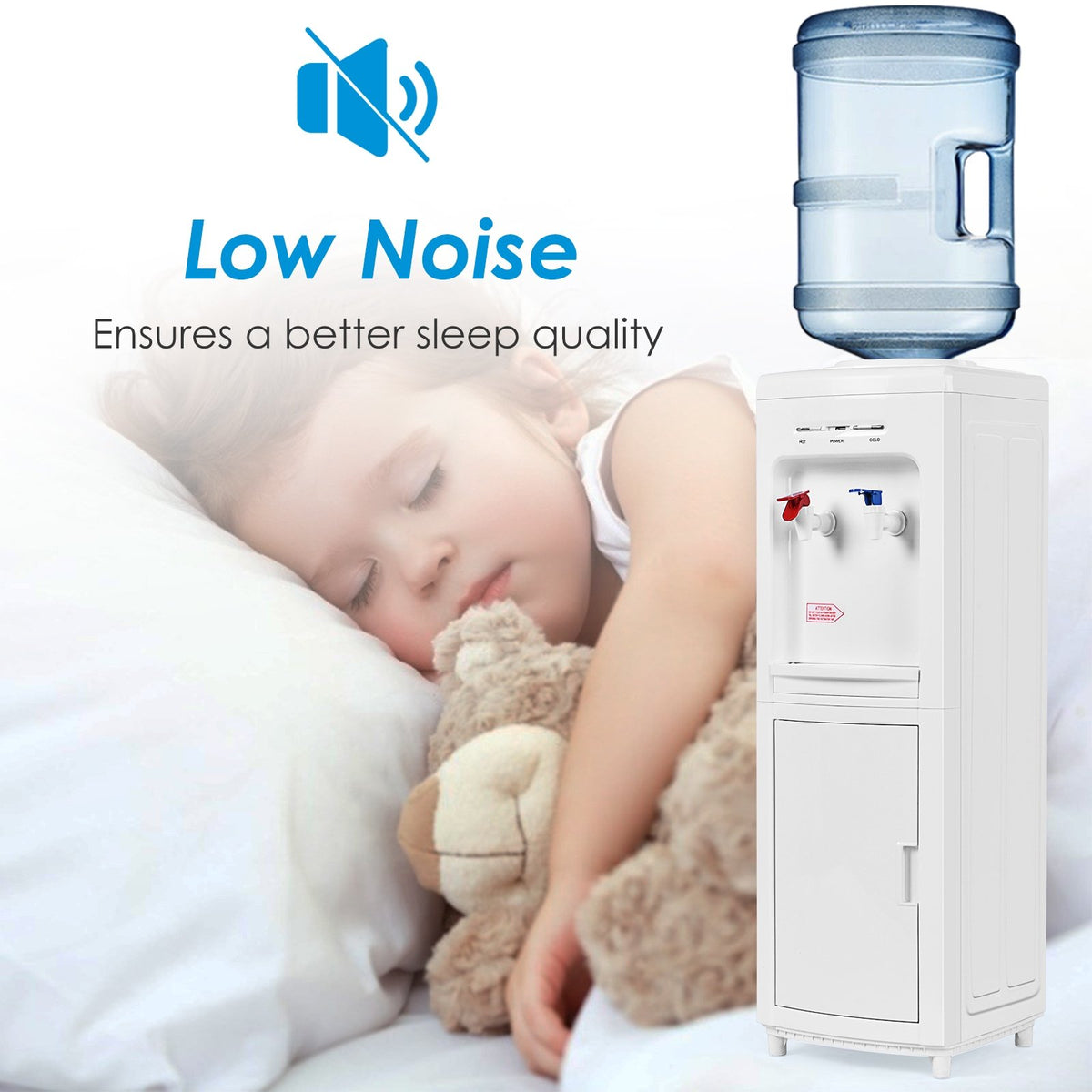 5 Gallons Hot and Cold Water Cooler Dispenser with Child Safety Lock view 5
