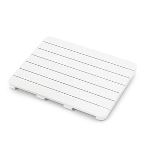 Waterproof HIPS Bath Spa Shower Mat with Non Slip Foot Pads-White