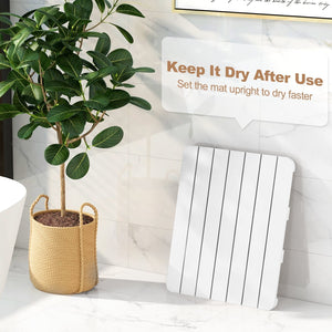 Waterproof HIPS Bath Spa Shower Mat with Non Slip Foot Pads-White view 5