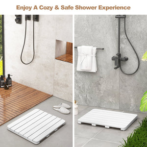 Waterproof HIPS Bath Spa Shower Mat with Non Slip Foot Pads-White view 9