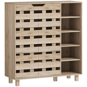 Shoe Cabinet, 21 Pair Shoe Storage Cabinet Organizer with 5-tier Double Door Cupboard and 5-tier Open – view 4