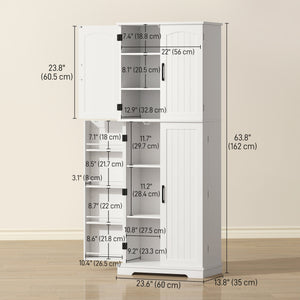 Tall Pantry Cabinet, 64" Storage Cabinet with Adjustable Shelves and 8 Door Spice Racks for Kitchen – view 9