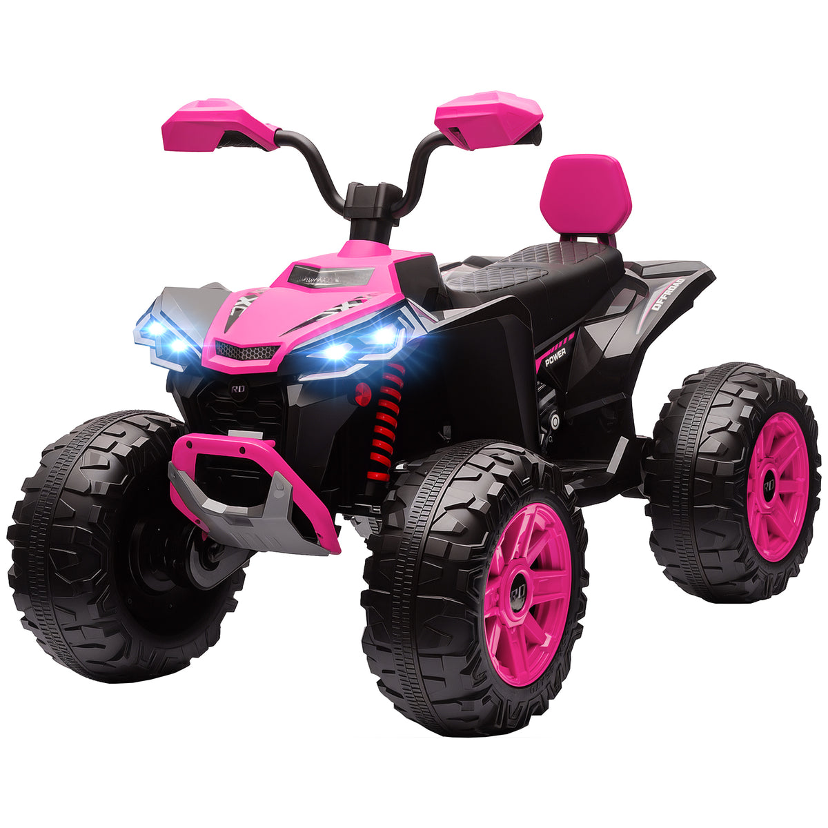 Qaba 2-Seater All-Terrain 4 Wheeler, 24V Kids ATV Ride-On, Electric Quad Car with Dual Motor, for Boys and Girls