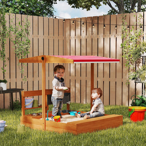 Kids Sandbox with Cover Kitchen Playset Toys, Wooden Sand Box with Seat, Storage, for 3-7 Years Old, Grey – view 21