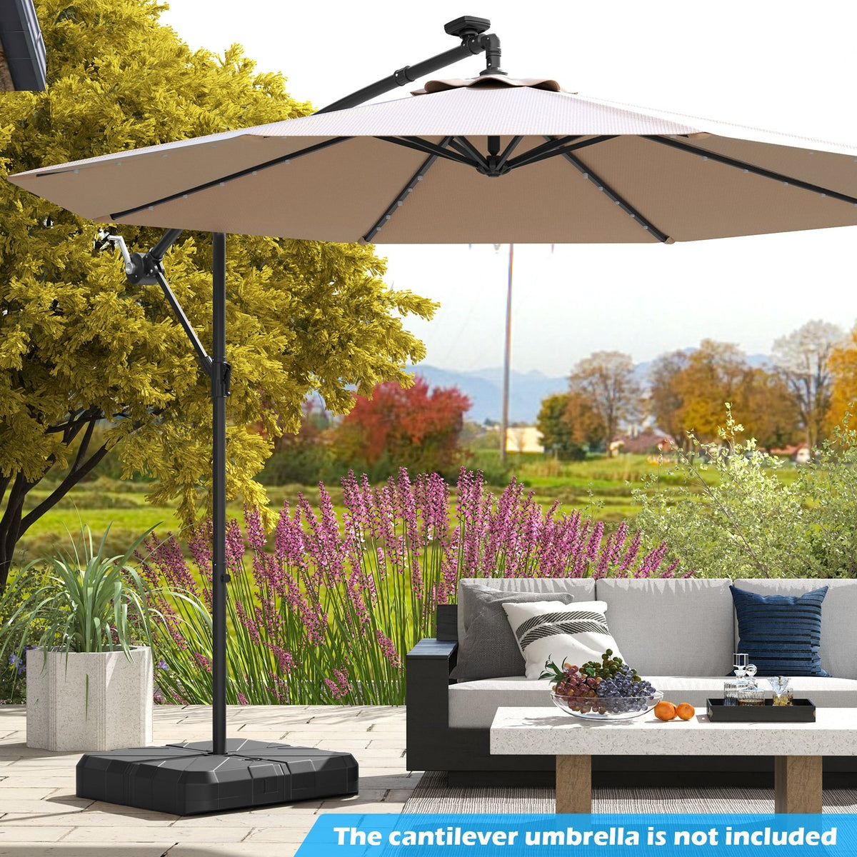 Weighted Offset Umbrella Base with Cross Bracket and Cut-out Handles view 3
