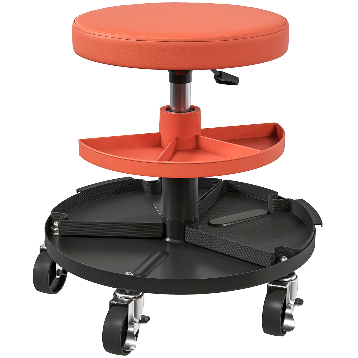 Rolling Garage Stool, 300 LBS Capacity Mechanic Stool with 2.5" Wheels, Tool Trays Storage – view 8