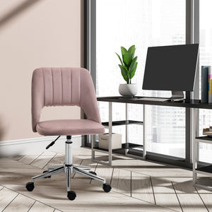 Mid Back Office Chair Velvet Fabric Swivel Scallop Shape Computer Desk Chair, Green – view 56