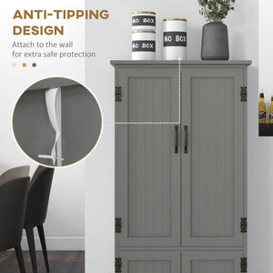 48" 4-Door Storage Cabinet Multi-Storey Large Space Pantry with Adjustable Shelves Black – view 13