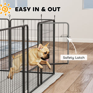 16 Panels Dog Playpen with Straps, Portable & DIY, for Small Dogs, for Yard, RV, Camping, Garden, 24" Height