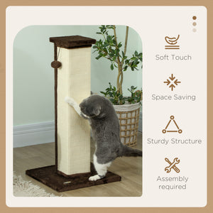 32" Tall Cat Scratching Post for Indoor Cats and Kittens, Sisal Cat Scratcher with Hanging Ball Soft Plush – view 10