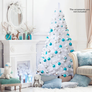 6 ft White Christmas Tree with Solid Metal Stand-6 ft view 2