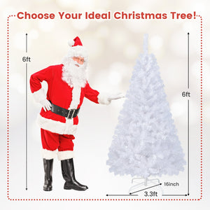 6 ft White Christmas Tree with Solid Metal Stand-6 ft view 4