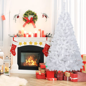 6 ft White Christmas Tree with Solid Metal Stand-6 ft view 5