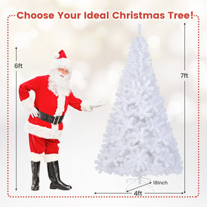 7 ft White Christmas Tree with Solid Metal Stand-7 ft view 4