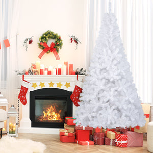 7 ft White Christmas Tree with Solid Metal Stand-7 ft view 6