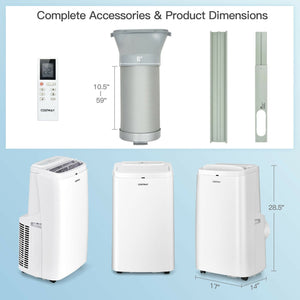 White 9000BTU 3-in-1 Portable Air Conditioner with Remote view 3