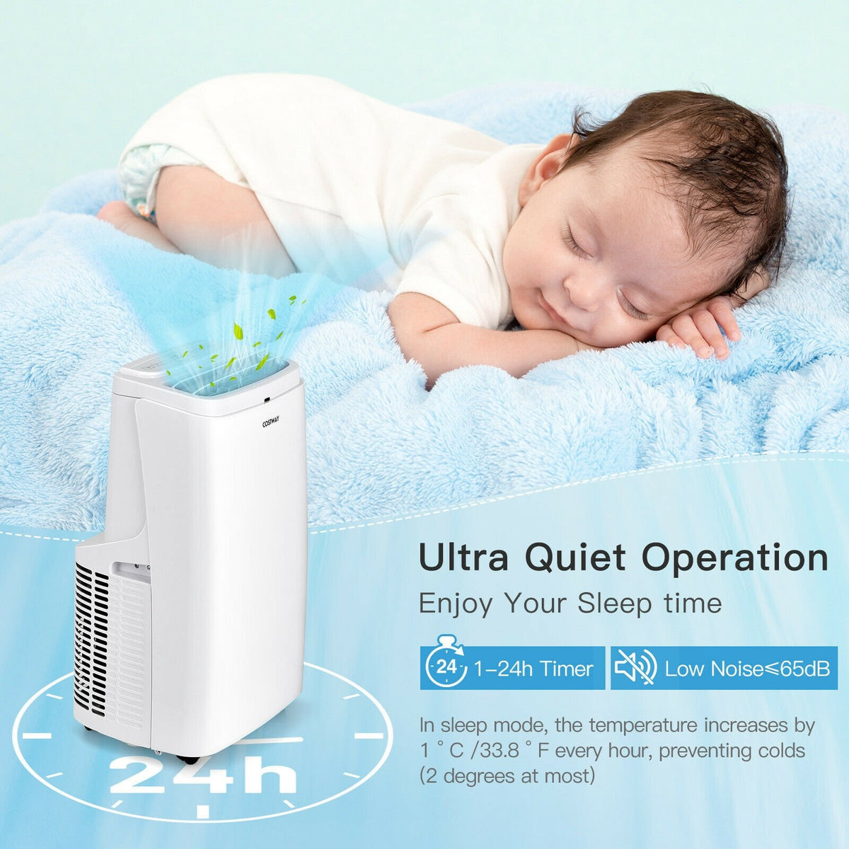 White 9000BTU 3-in-1 Portable Air Conditioner with Remote view 6