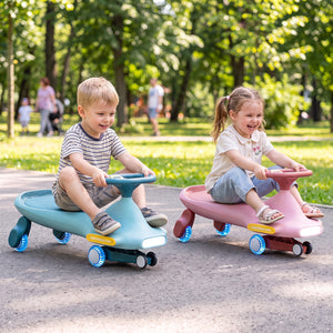 Wiggle Car for Kids with LED Flashing Wheels for Indoor Outdoor Play-Pink view 3