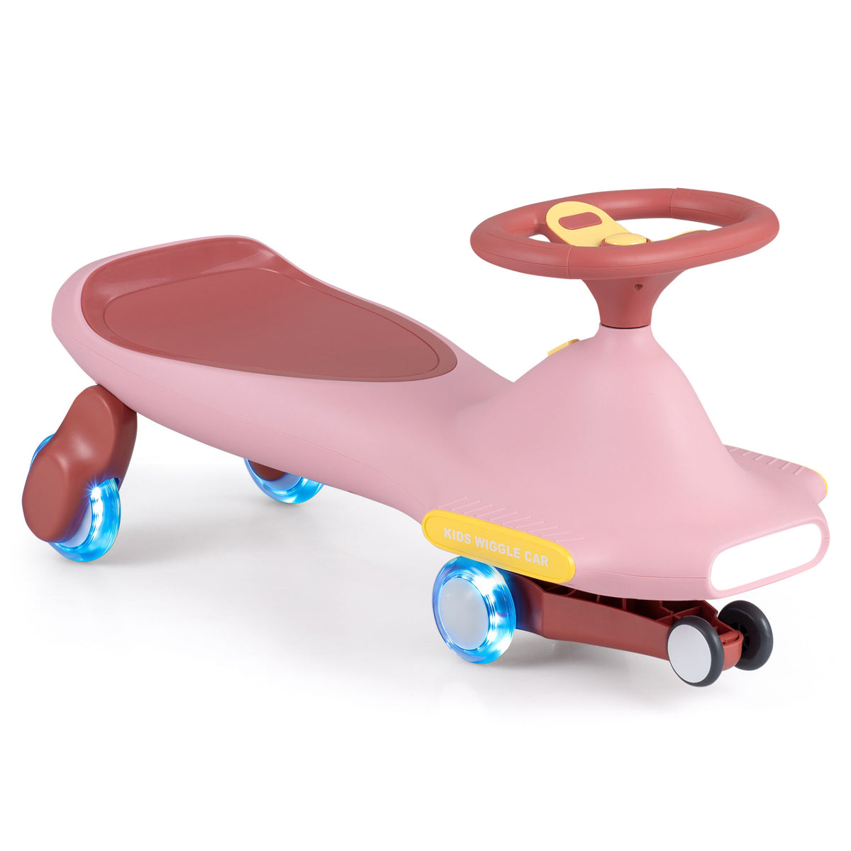Wiggle Car for Kids with LED Flashing Wheels for Indoor Outdoor Play-Pink view 4