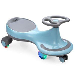 Wiggle Car Ride-on Toy with Flashing Wheels-Blue