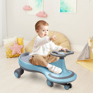 Wiggle Car Ride-on Toy with Flashing Wheels-Blue view 3