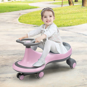 Wiggle Car Ride-on Toy with Flashing Wheels-Pink view 3