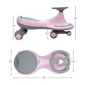 Wiggle Car Ride-on Toy with Flashing Wheels-Pink view 5