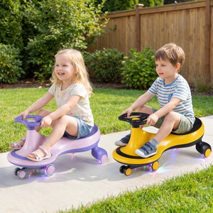 Wiggle Car Ride-on Toy with Flashing Wheels-Purple view 2