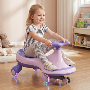 Wiggle Car Ride-on Toy with Flashing Wheels-Purple view 6