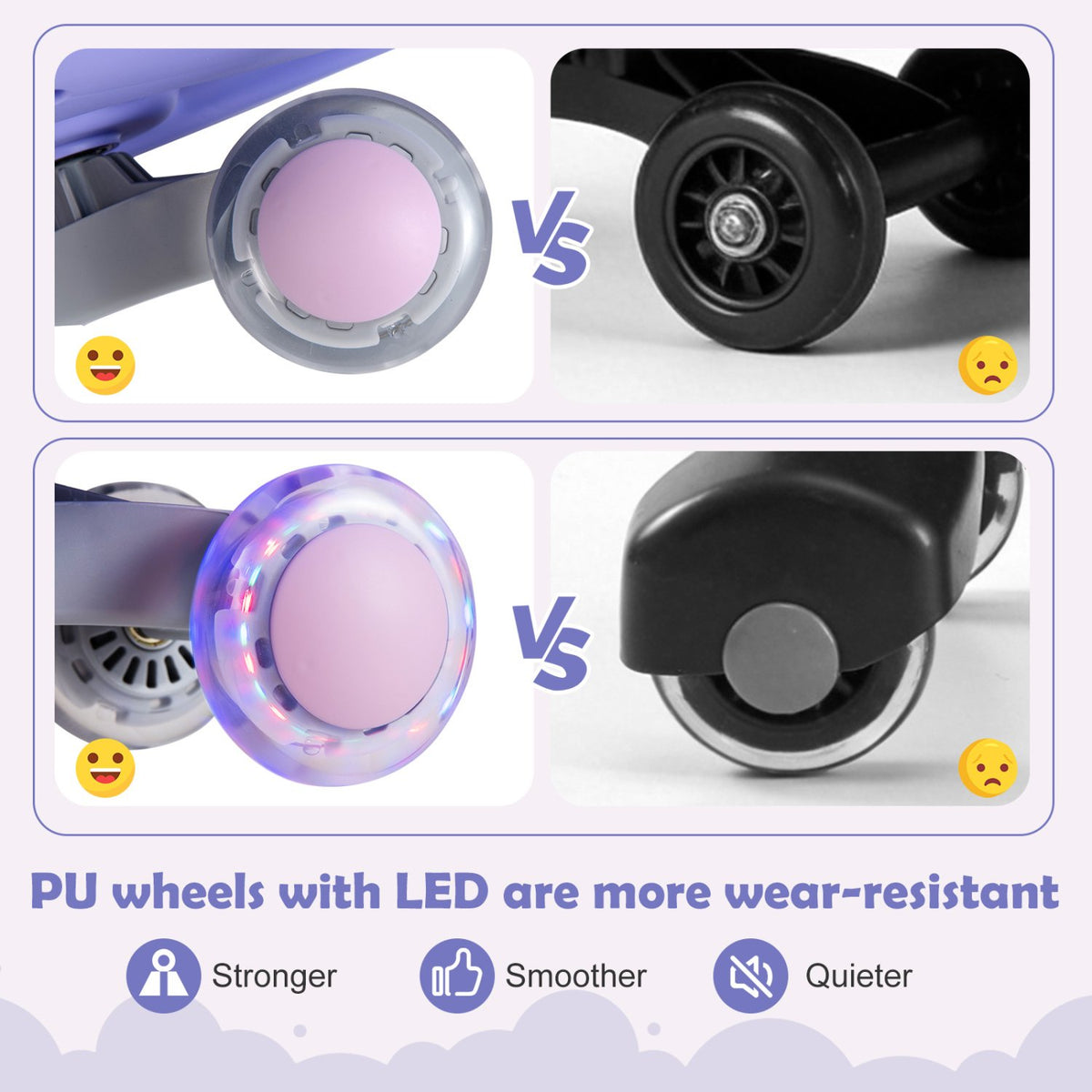 Wiggle Car Ride-on Toy with Flashing Wheels-Purple view 8