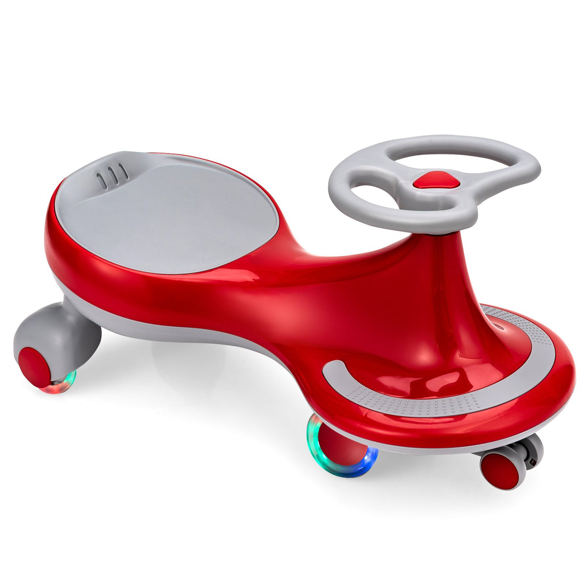 Wiggle Car Ride-on Toy with Flashing Wheels-Red