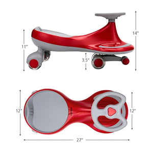 Wiggle Car Ride-on Toy with Flashing Wheels-Red view 5