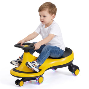 Wiggle Car Ride-on Toy with Flashing Wheels-Yellow view 4