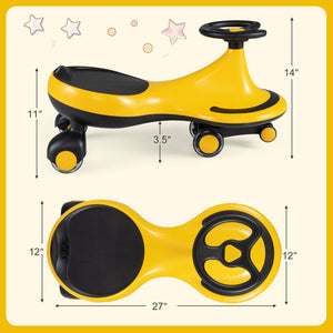 Wiggle Car Ride-on Toy with Flashing Wheels-Yellow view 5