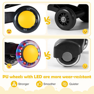 Wiggle Car Ride-on Toy with Flashing Wheels-Yellow view 8