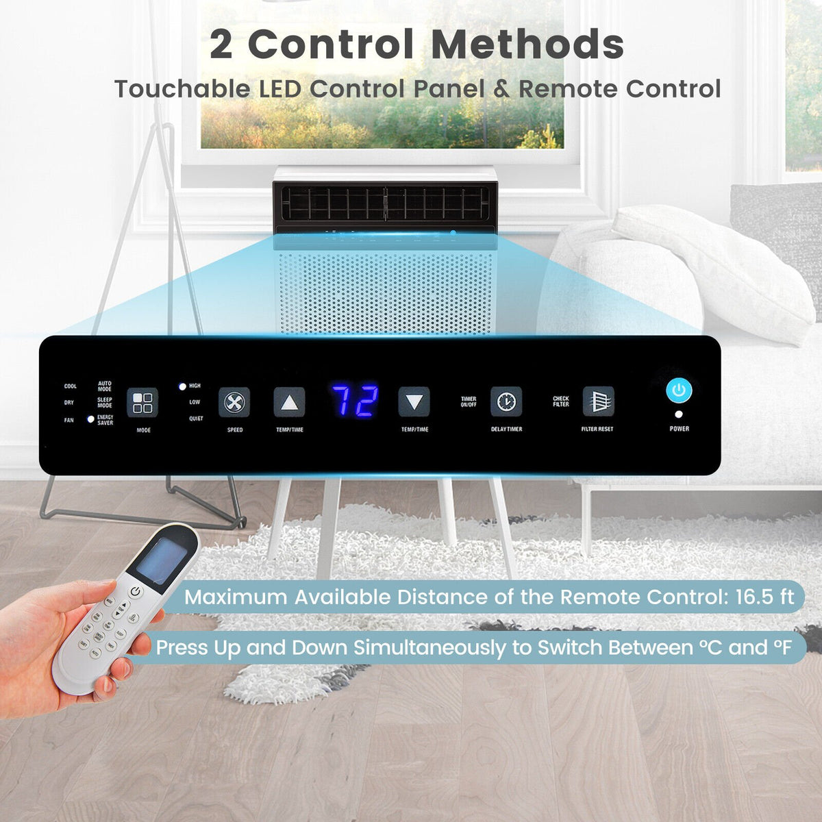 Window Air Conditione with Handy Remote and LED Control Panel-10000 BTU view 7