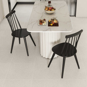 Windsor Dining Chair Set of 2 with Solid Rubber Wood Frame-Black view 3