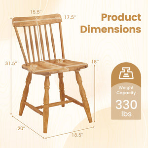 Windsor Dining Chairs Set of 2 with Curved Spindle Back-Natural view 4