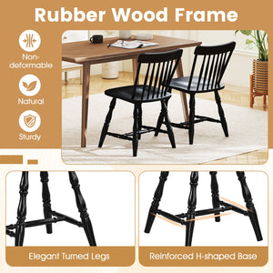 Windsor Dining Chairs Set of 4 with Curved Spindle Back-Black view 7