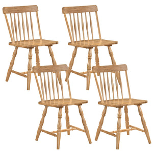 Windsor Dining Chairs Set of 4 with Curved Spindle Back-Natural