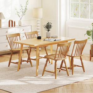 Windsor Dining Chairs Set of 4 with Curved Spindle Back-Natural view 2