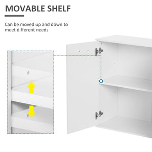 High Gloss Sideboard with 2 Drawers and 3 Doors, Buffet Cabinet with Adjustable Shelf, Coffee Bar Cabinet with Storage, White