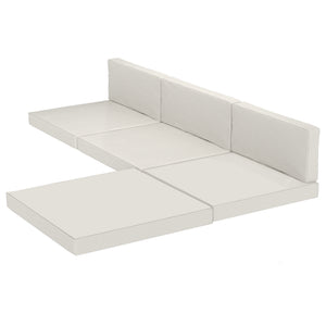 Patio Furniture Cushions Water-Repellent Outdoor Loveseat Cushion Removable Covers 23.6" x23.6", Cream