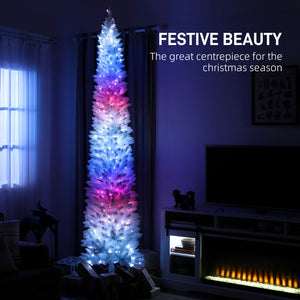 9ft Christmas Tree with Colourful DIY Synchronized LEDs, Hinged Pencil Xmas Tree with Remote, Daily Timer – view 10